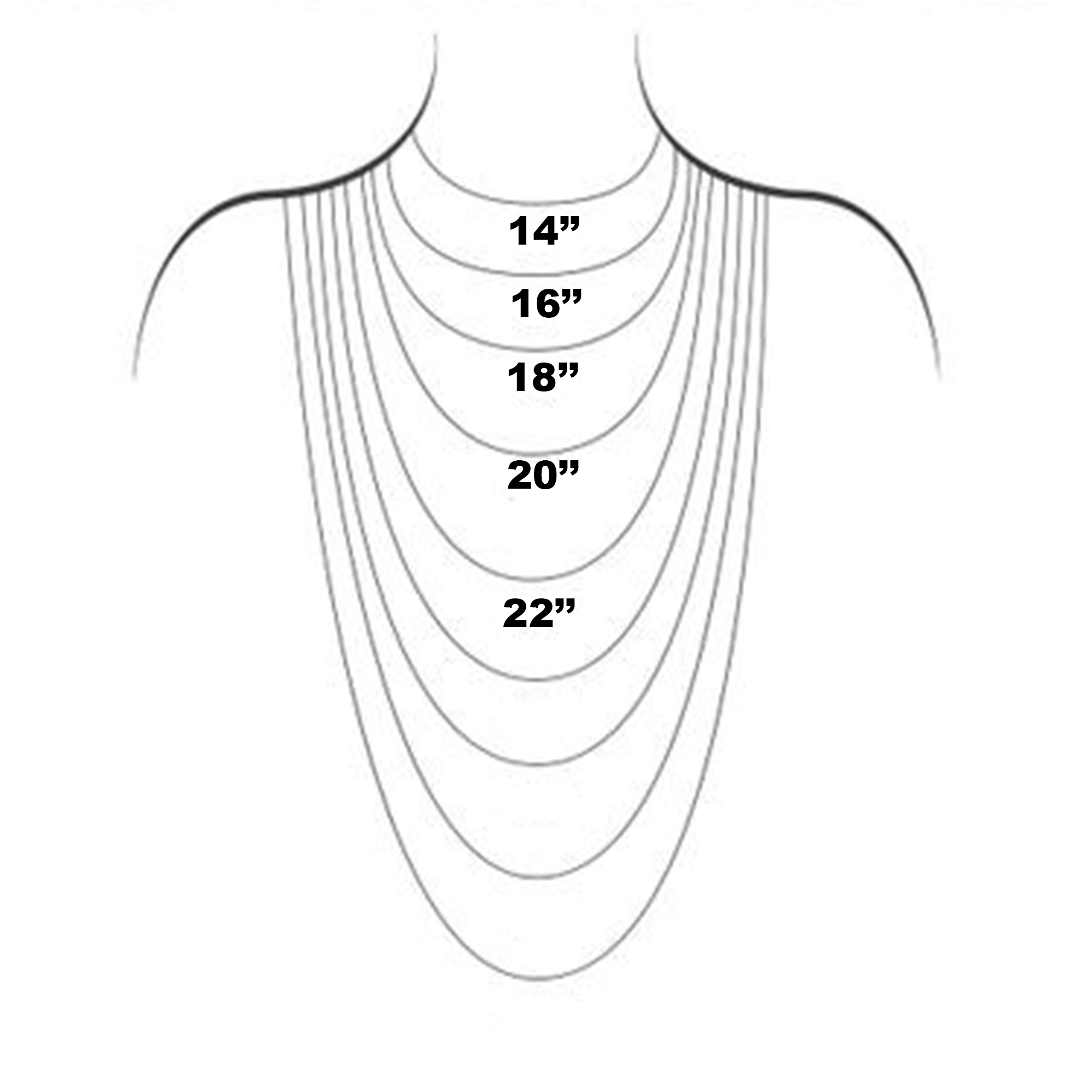 image showing variety of necklace lengths