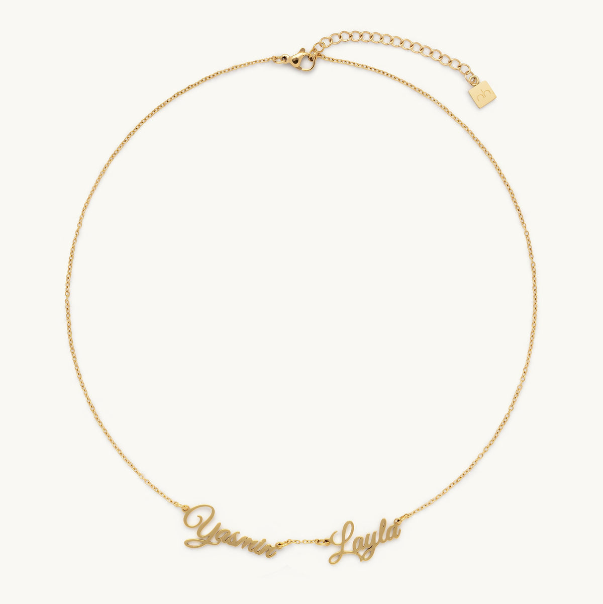 English Double Name Necklace - Personalised