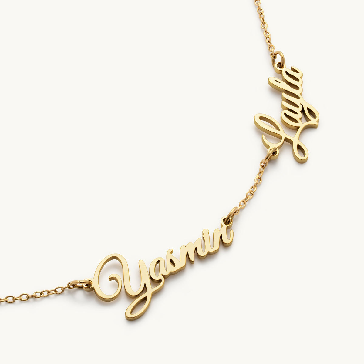 English Double Name Necklace - Personalised