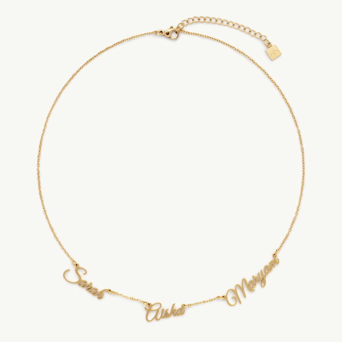 English Triple Name Necklace - Personalised