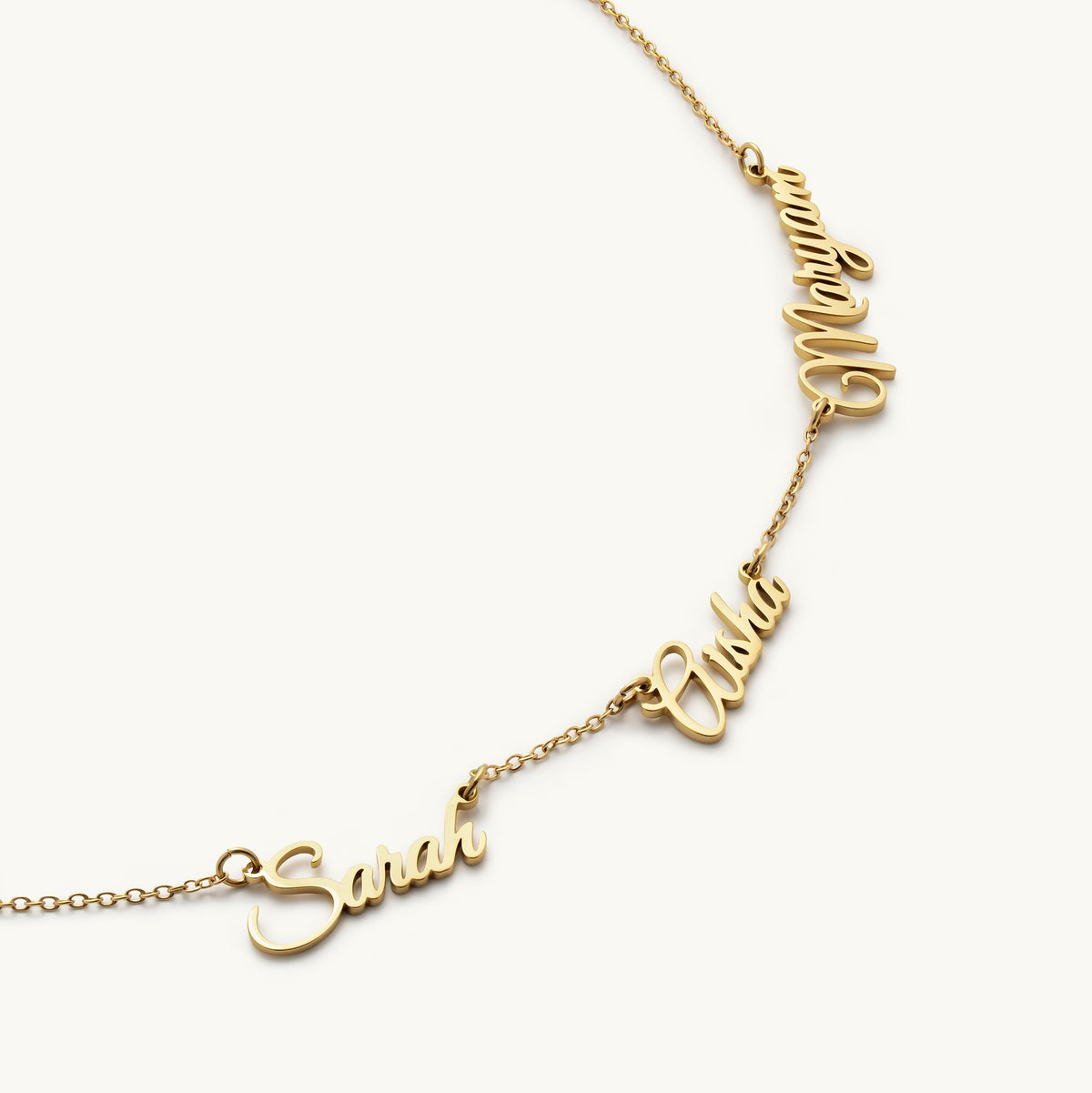 English Triple Name Necklace - Personalised