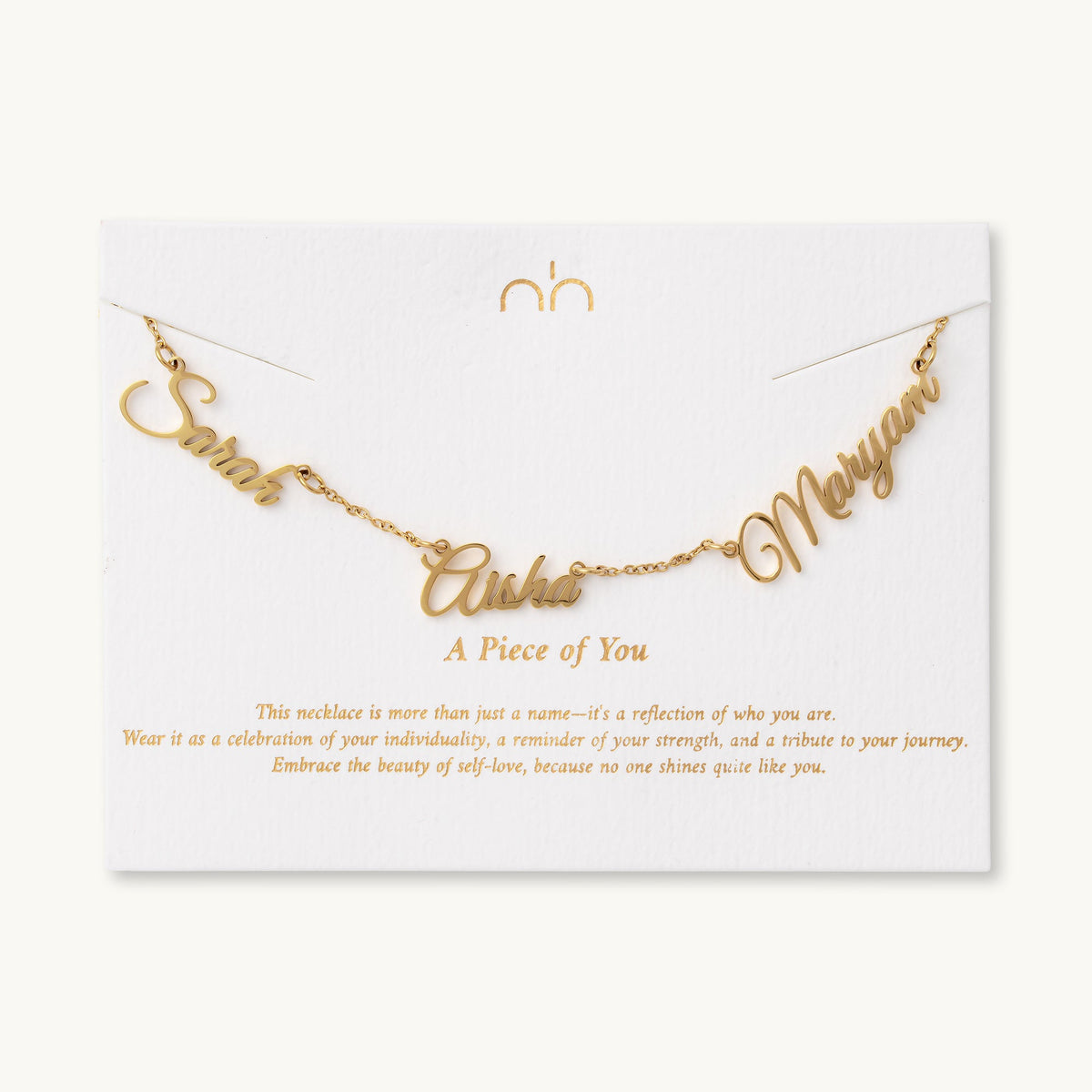 English Triple Name Necklace - Personalised