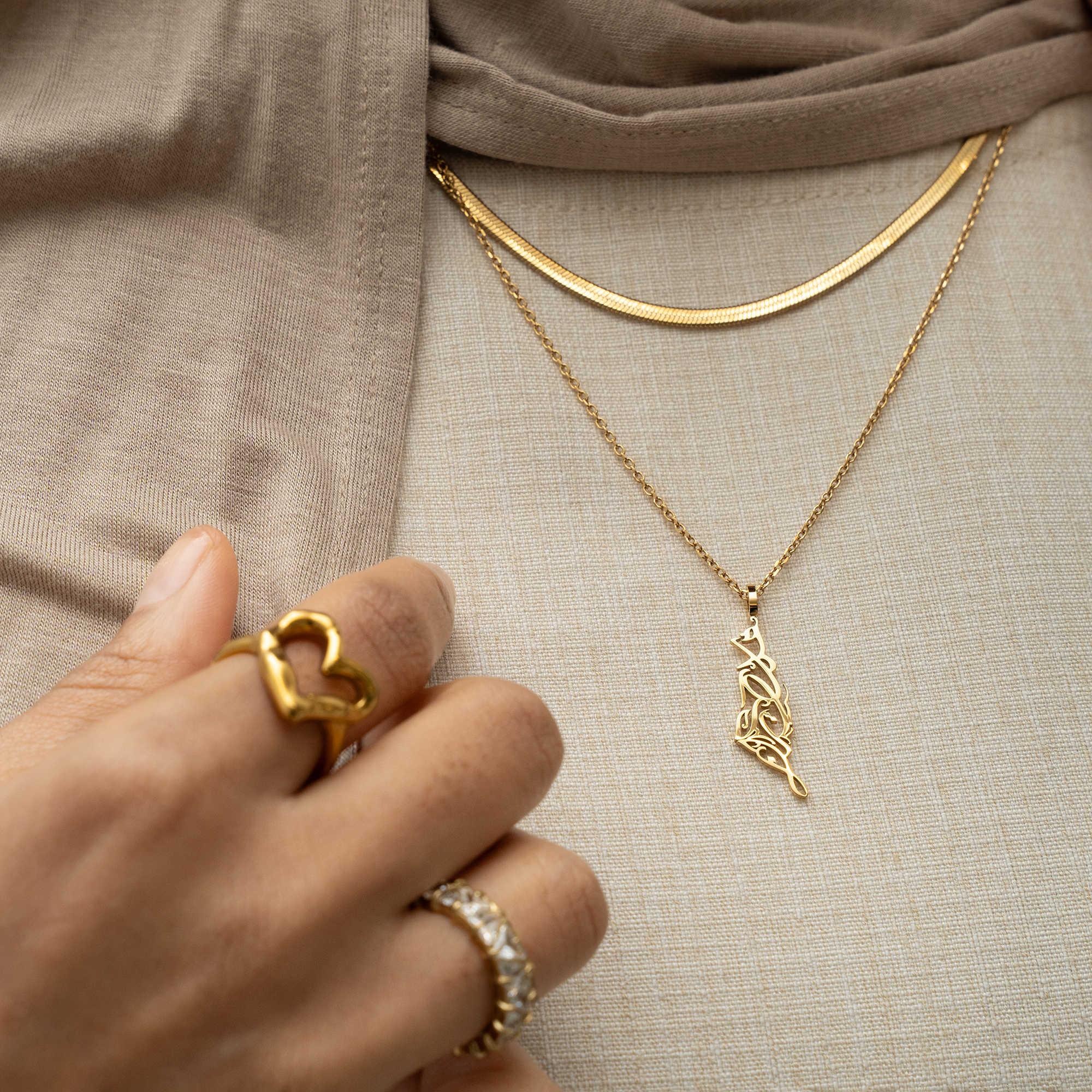 Palestine Map Necklace