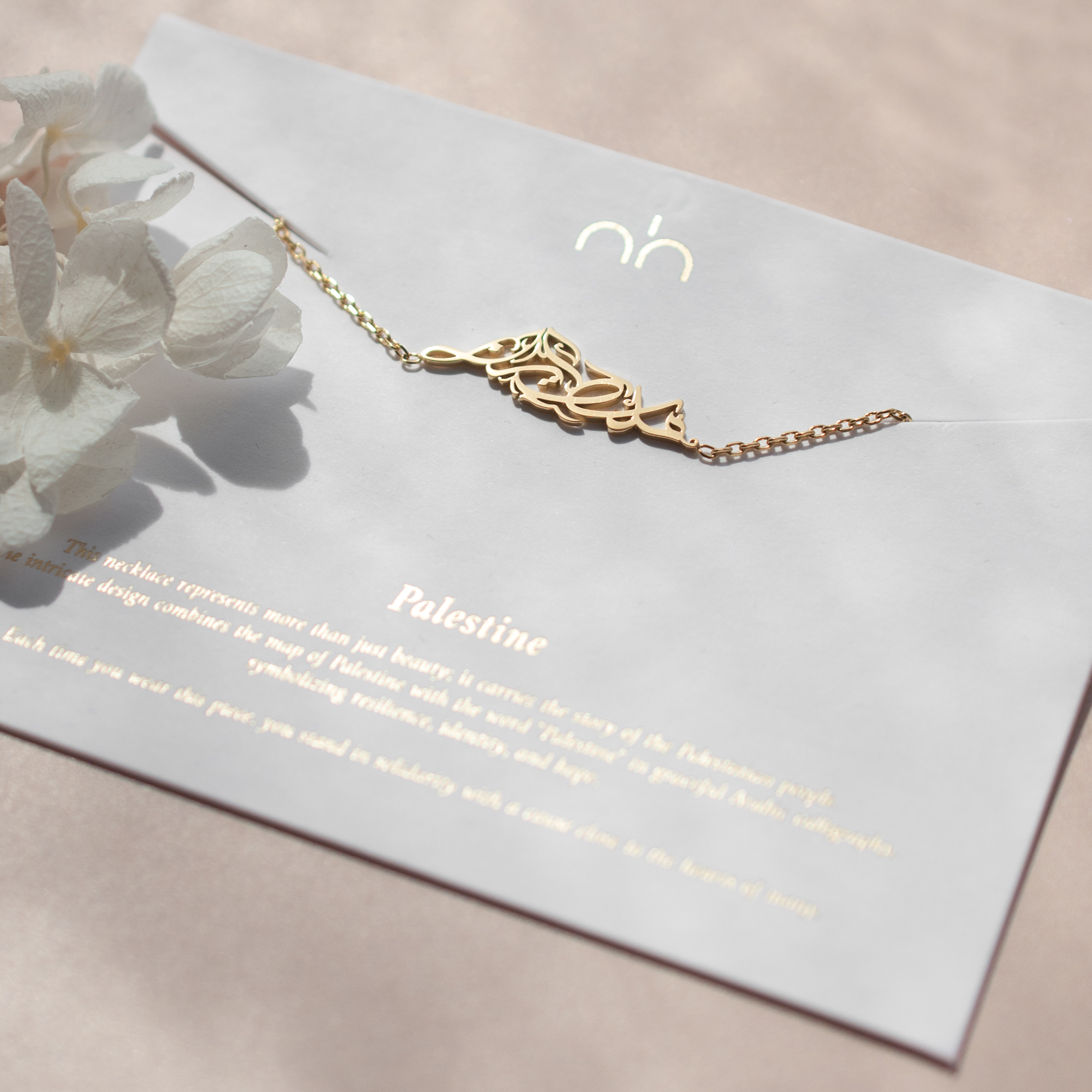 Palestine Map bracelet in gold