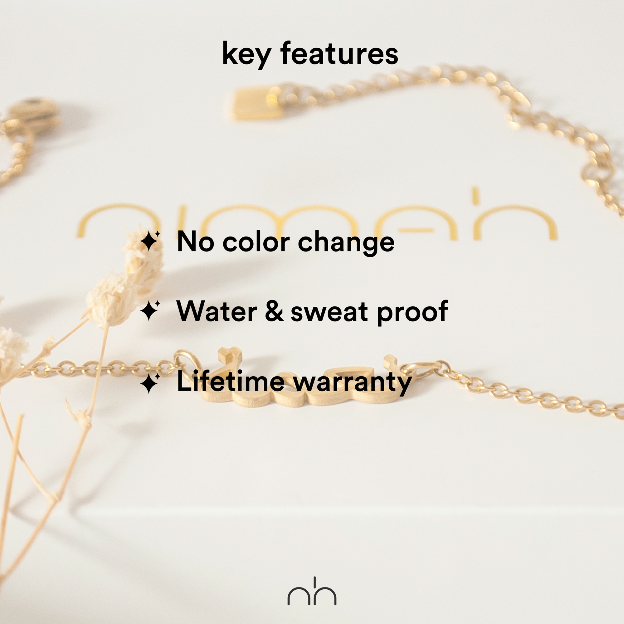 key features of Nimah's Arabic necklaces